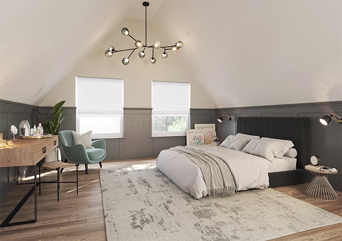 Atina (Blackout), Bright White - Motorised Roman Blind - Image 6